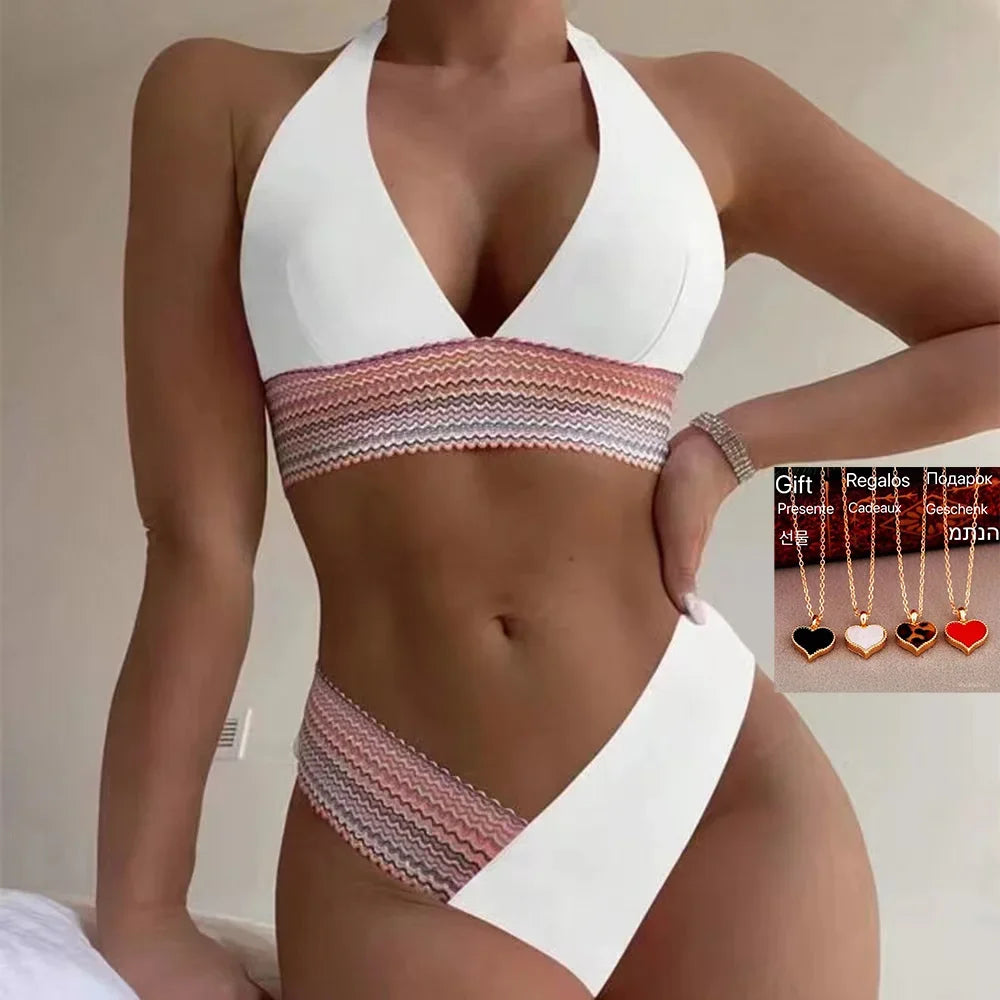 Halter Thong High Waist Brazilian Bikini – Women's Swimsuit