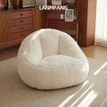 Cute White Nordic Children's Sofa – Recliner Lazy Puff for Kids' Living Room