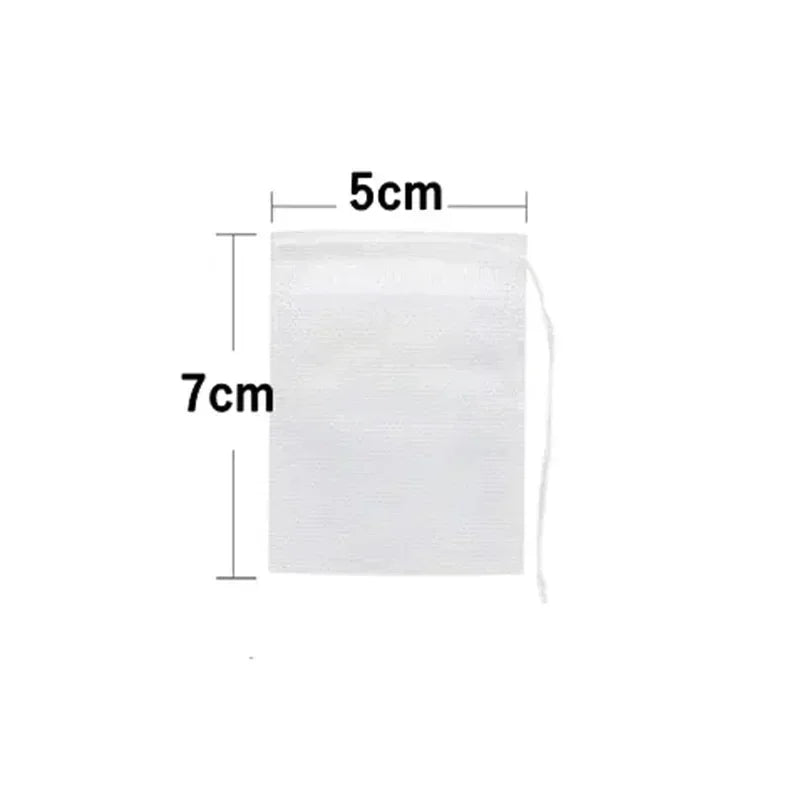 200/50PCS Disposable Tea Filter Bags Non-woven Fabric Tea Bag with Drawstring Kitchen Filter Paper for Coffee Herb Loose Tea