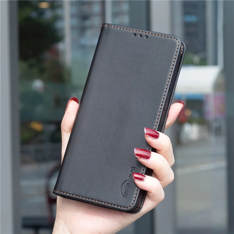 Luxury Leather Flip Phone Case for Xiaomi – Premium Wallet Cover with Card Slots