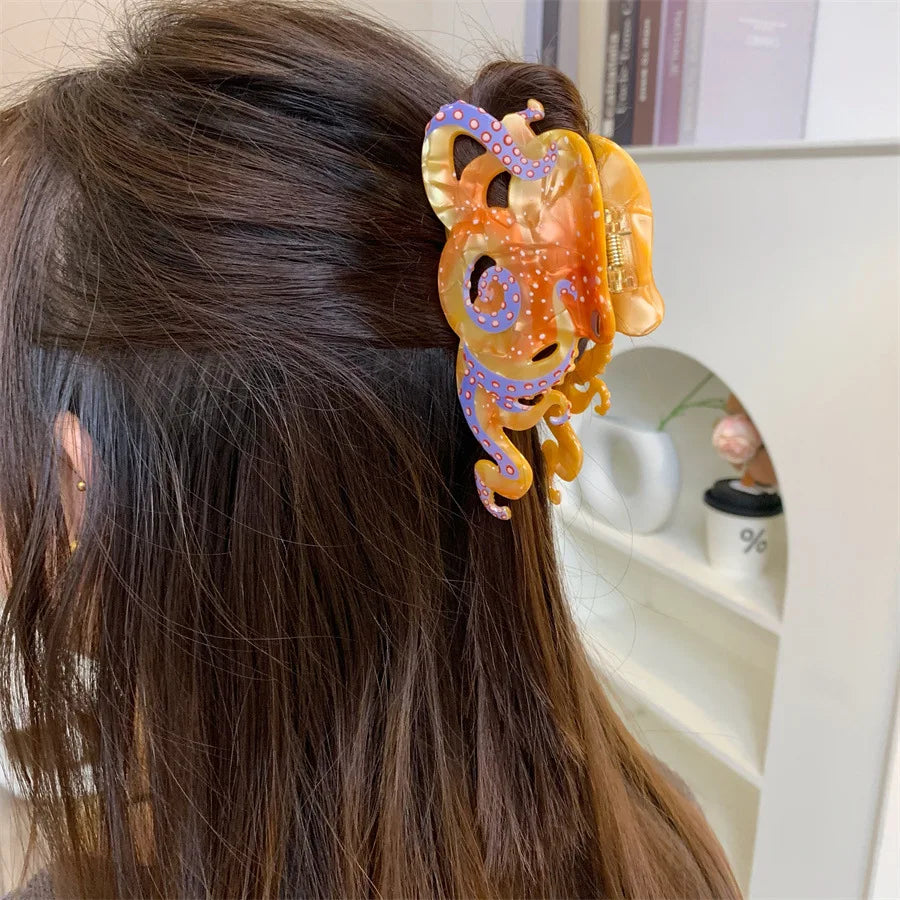 Ocean Series Octopus Hair Claw Clip – 2025 Trendy Cute Hair Accessory for Women