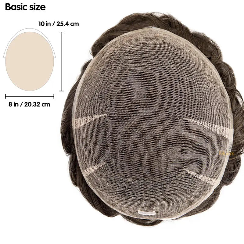 90% Ultra Men Capillary Prosthesis Full Lace Base Wig Man soft and Comfortable Men's Wigs Breathable Men's Capillary Prosthesis