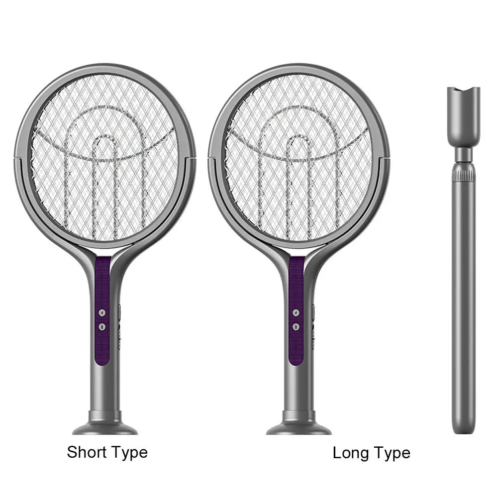 Rotating Head Electric Fly Swatter Rechargeable Fly Zapper 2 in 1 Fly Killer and Mosquito Trap Lamp for Indoor Outdoor