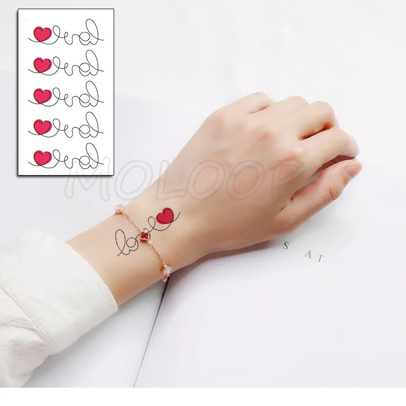 Sexy Red Lips Water Transfer Tattoo – Waterproof Body Art 10.5x6cm