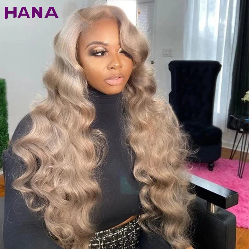 HD 13X4 13X6 Lace Frontal Wig Body Wave Remy Human Hair Wigs For Women Ash Blonde Gray Colored Pre-Plucked 5X5 Lace Closure Wig