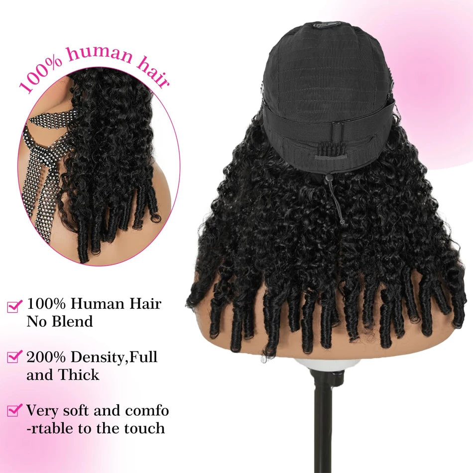 Burmese Curly 100% Glueless Human Hair V Part Wigs With Drawstring Virgin Wear And Go Burmese Curly Half Wig 230Density Headband