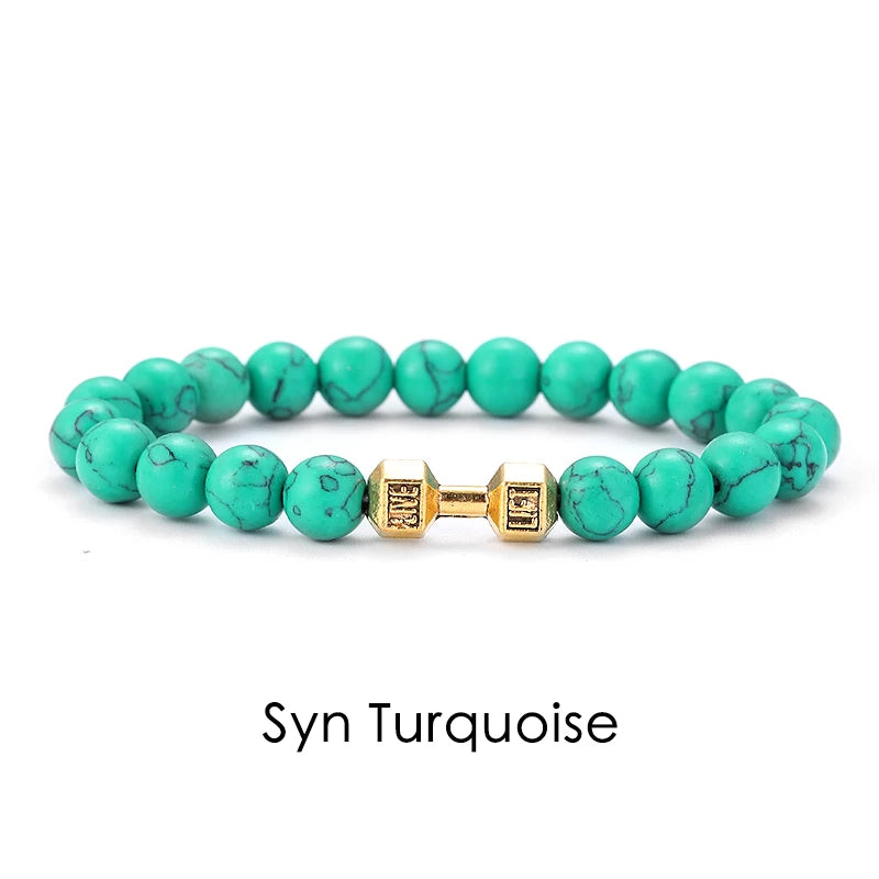 Natural Volcanic Stone Bracelet – Matte Black Lava Bead Fitness Bracelet for Men & Women