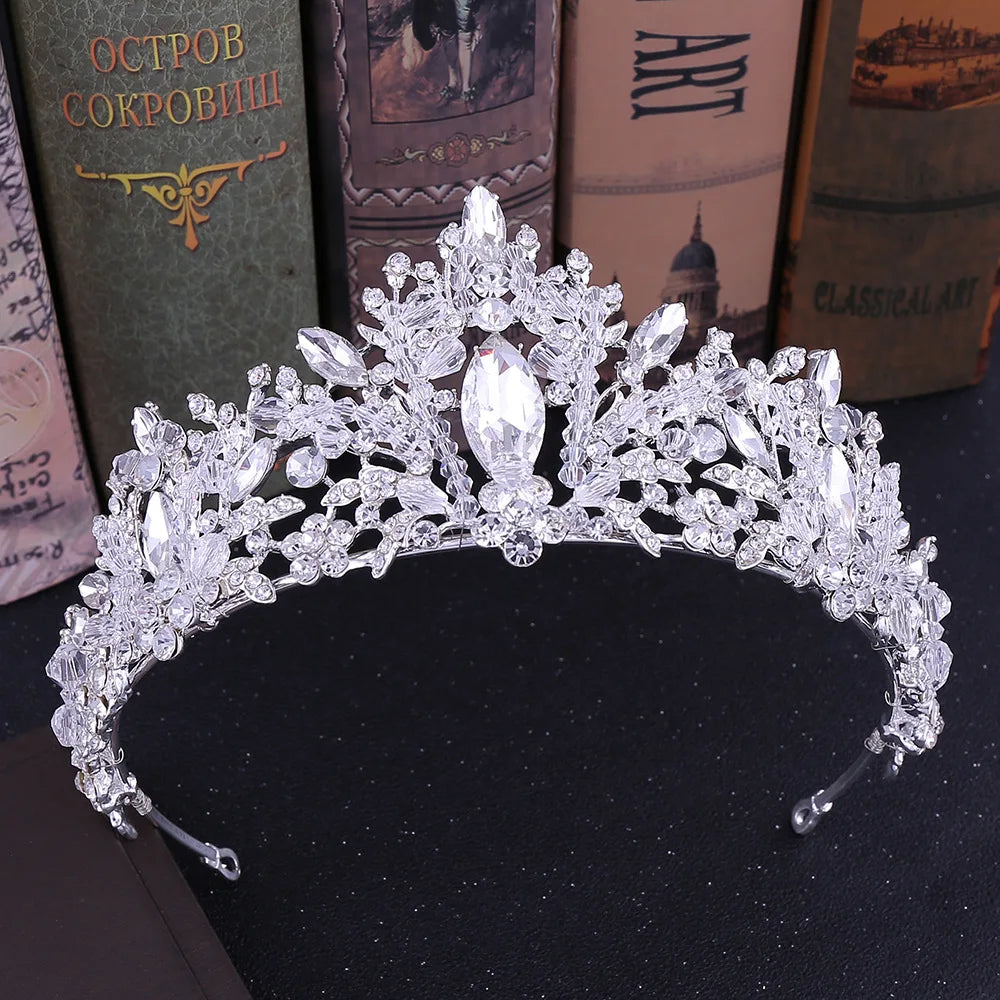 Bridal Jewelry Set – Crystal Rhinestone Wedding Crown, Tiara & Necklace for Brides