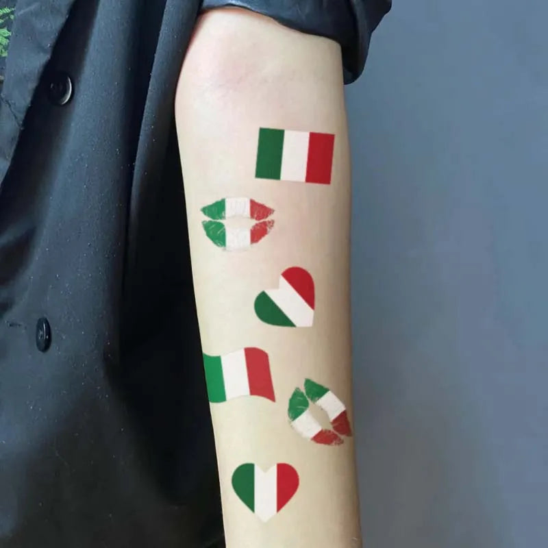 Italy Flag Temporary Tattoo Sticker, Long-lasting Waterproof, Realistic Non-reflective Fake Tattoo, for Men and Women