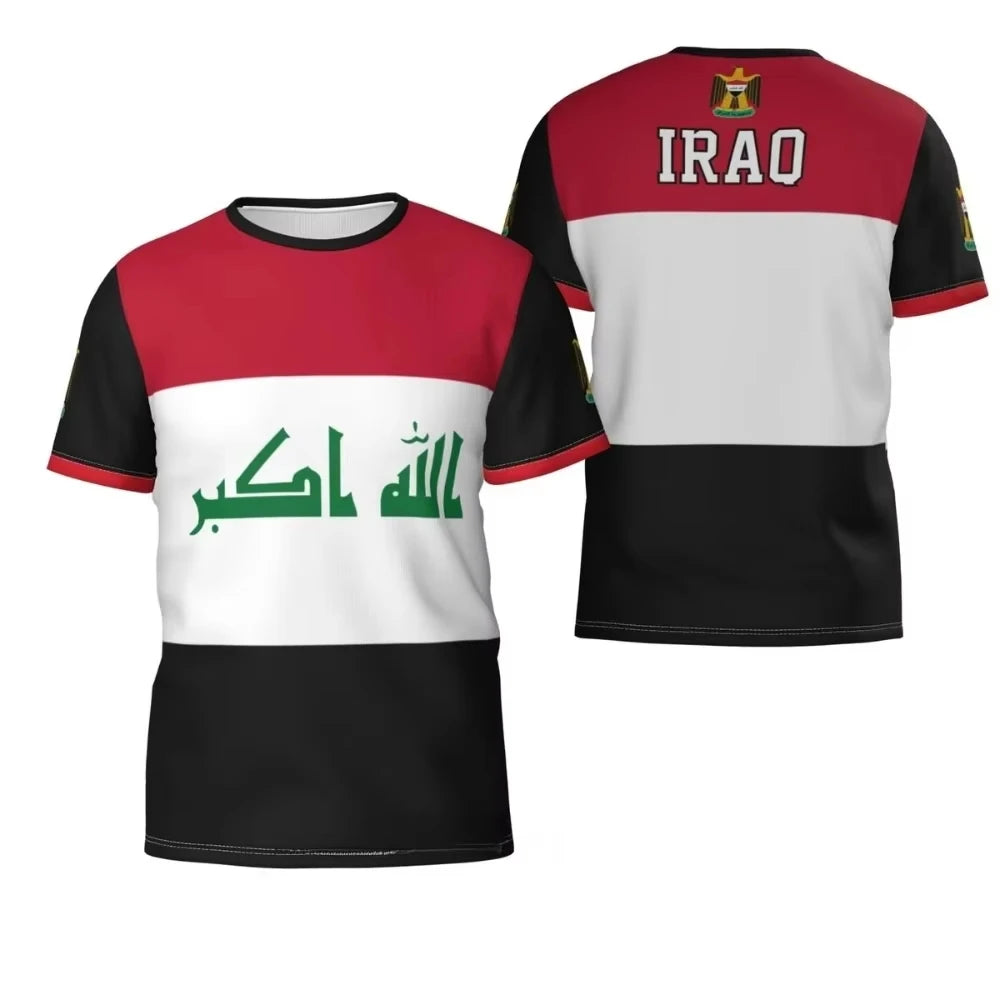 Iraq Flag Graphic T-Shirt – Casual Sports Tee for Men & Women Football Fans