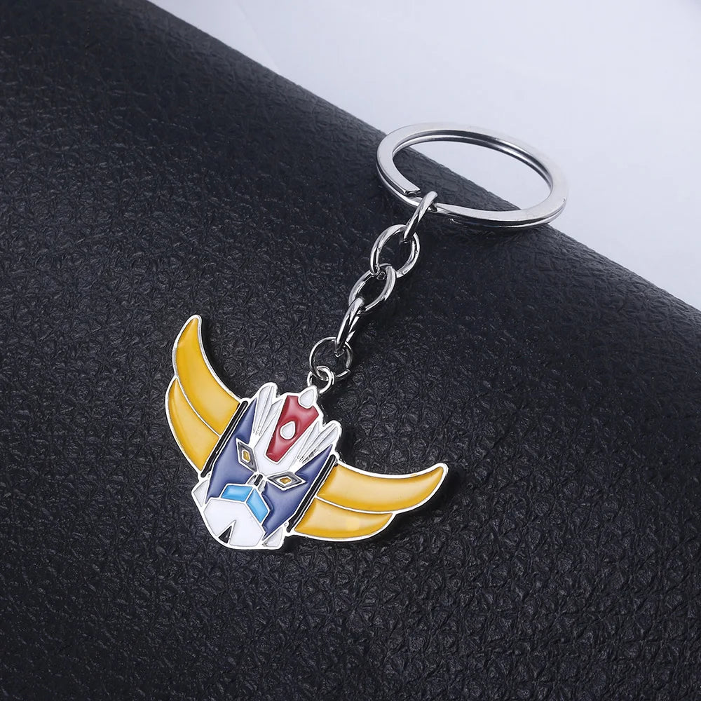 Japanese Comic Mazinger Z Pendant Keychain UFO Liantaisha Robot Grendizer Logo Keyring for Men Car Backpack Jewelry Accessories