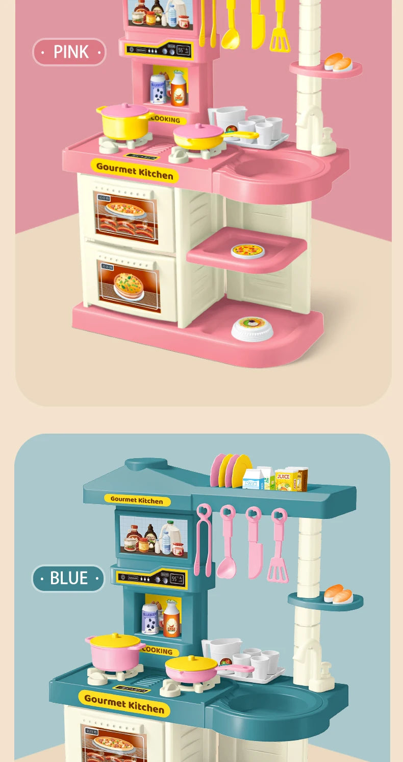 Kids Play Kitchen Accessories Playset – Toy Foods, Pans, Pots, Breads & Utensils for Ages 3+