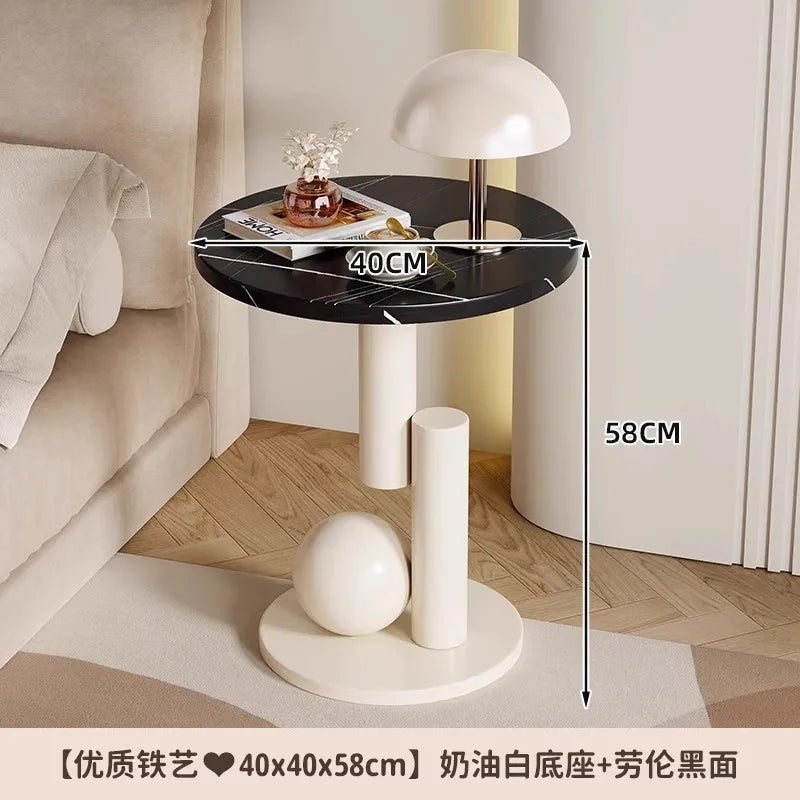 Living Room Sofa, Coffee Table & Side Cabinet Set – Light Luxury Balcony Bedside Furniture