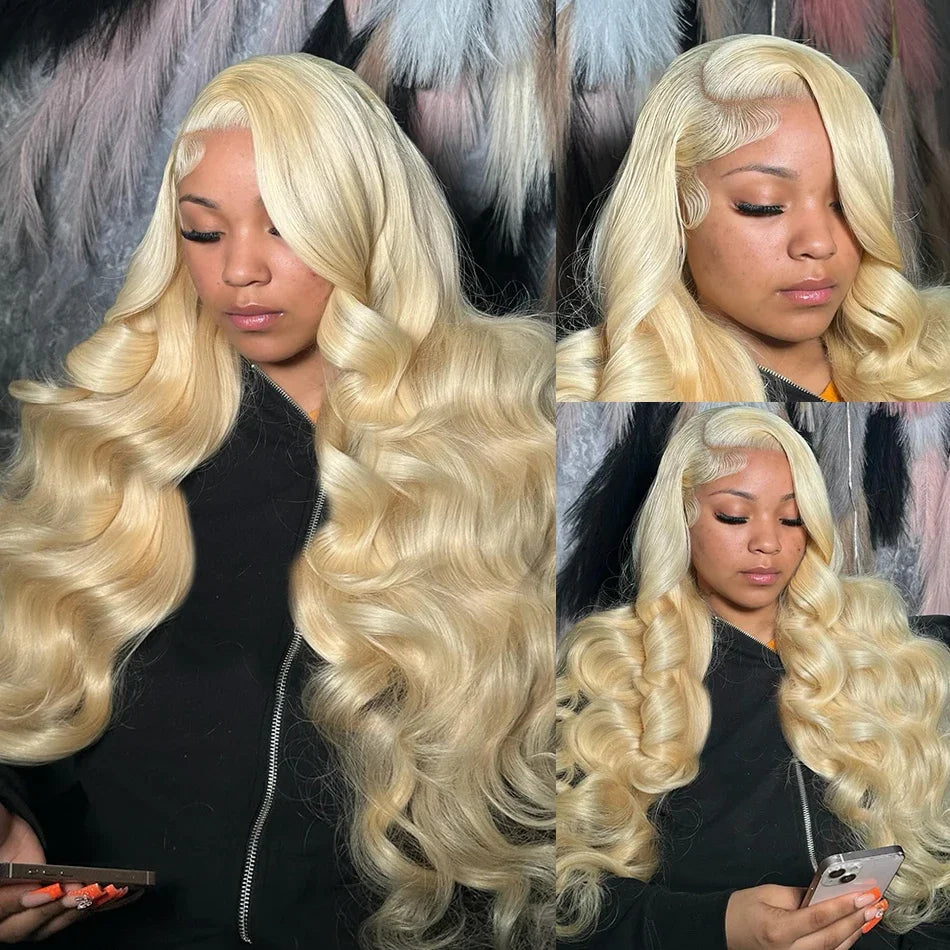 13x4 HD 613 Body Wave Honey Blonde Lace Frontal Human Hair Wigs Brazilian 613 Colored 13x6 Lace Front Wig For Women Pre Plucked