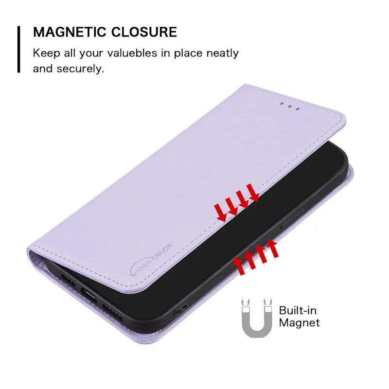 Luxury Leather Flip Phone Case for Xiaomi – Premium Wallet Cover with Card Slots