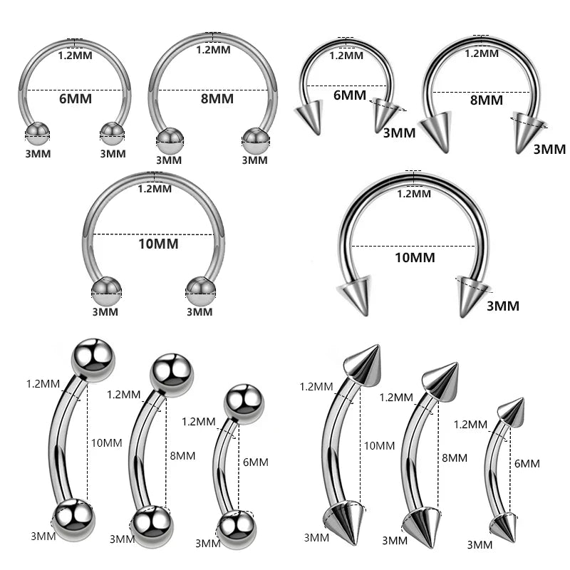 Metal Horseshoe Fake Nose Ring – C-Clip Septum & Lip Hoop for Women & Men