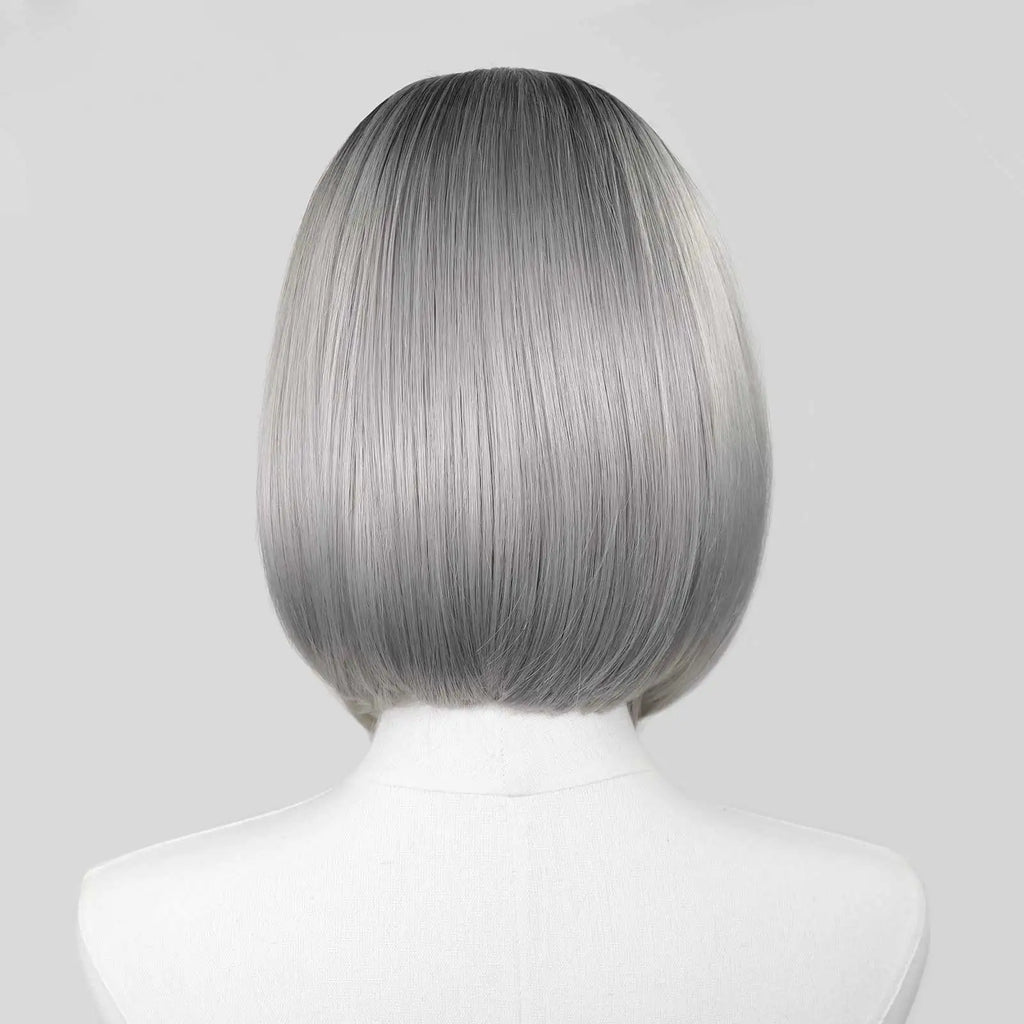 Ombre Blonde Highlight Short Bob Wigs Dark Roots Synthetic 13x4 Lace Front Brown Blonde Wig For Women Daily Use 150Density 12"