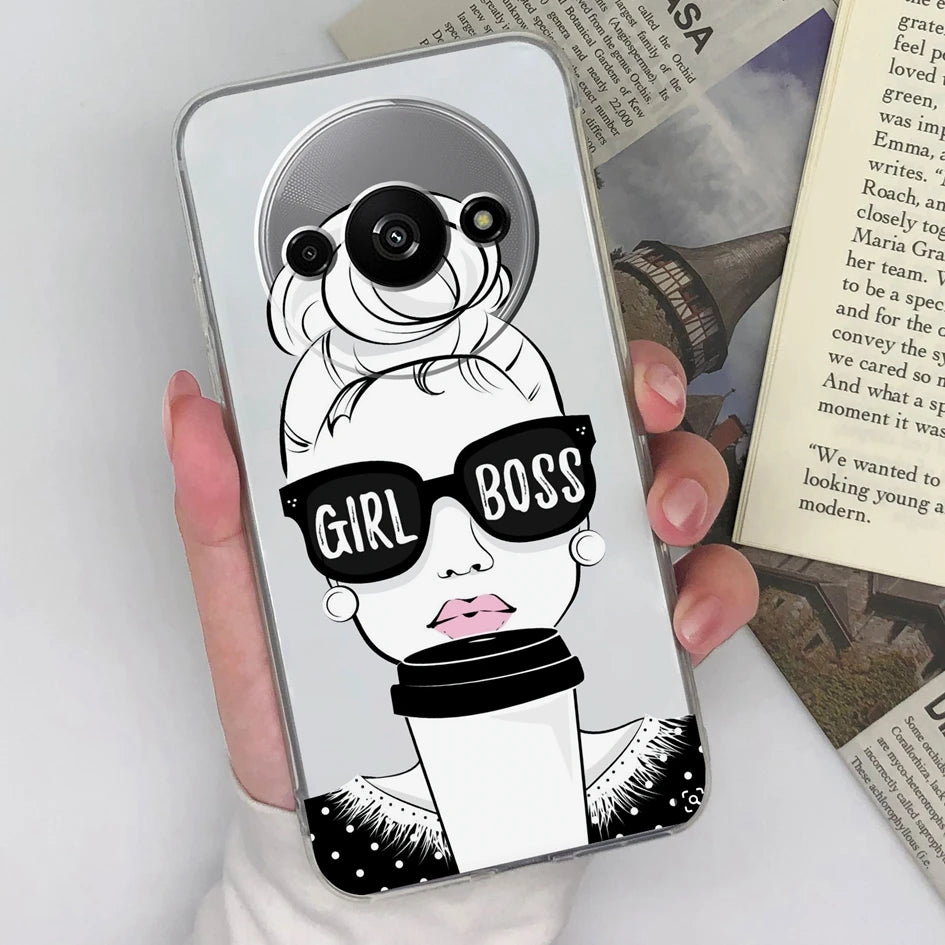 Xiaomi Redmi A3 Phone Case – Butterfly Coloured Drawing Back Cover with Screen Protector