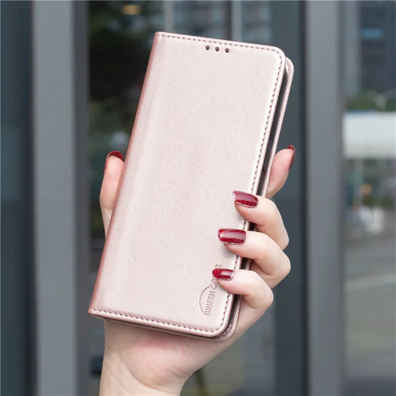 Luxury Leather Flip Phone Case for Xiaomi – Premium Wallet Cover with Card Slots