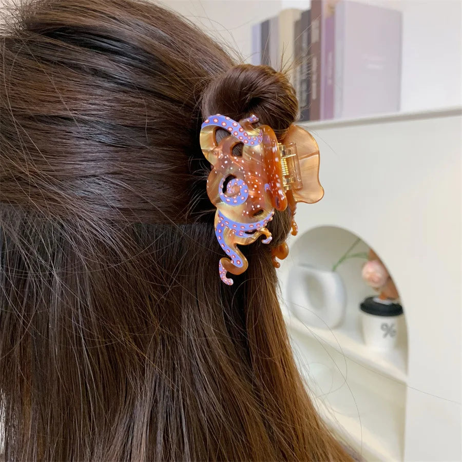 Ocean Series Octopus Hair Claw Clip – 2025 Trendy Cute Hair Accessory for Women