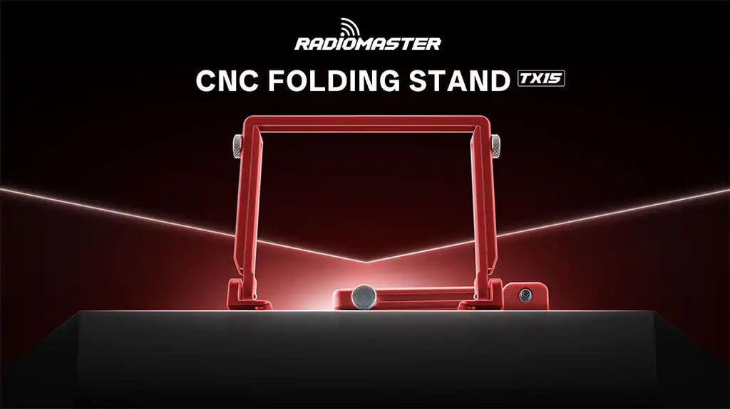 RadioMaster TX15 CNC Folding Stand – Adjustable Length Aluminum RC Transmitter Stand