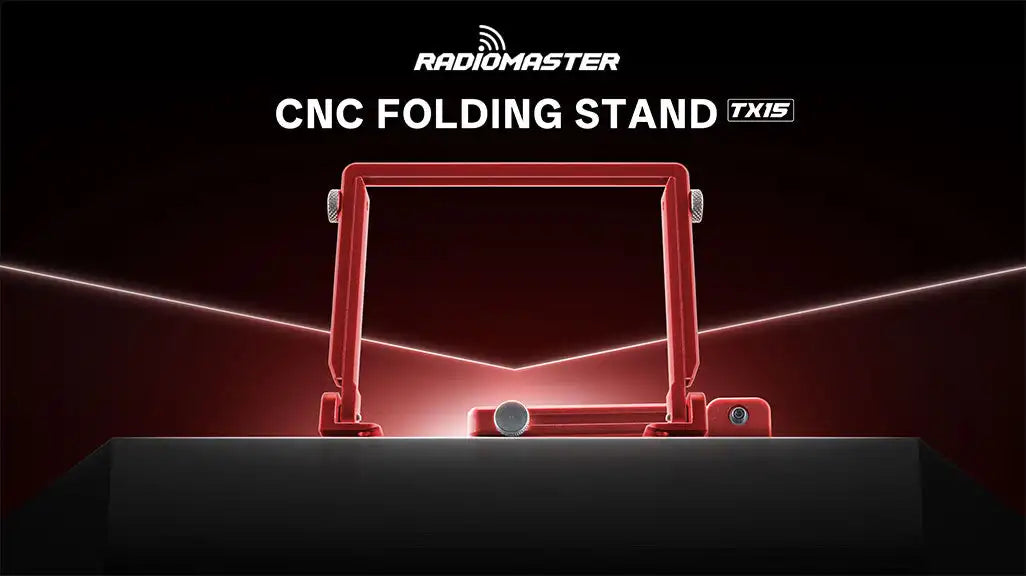 RadioMaster TX15 CNC Folding Stand – Adjustable Length Aluminum RC Transmitter Stand