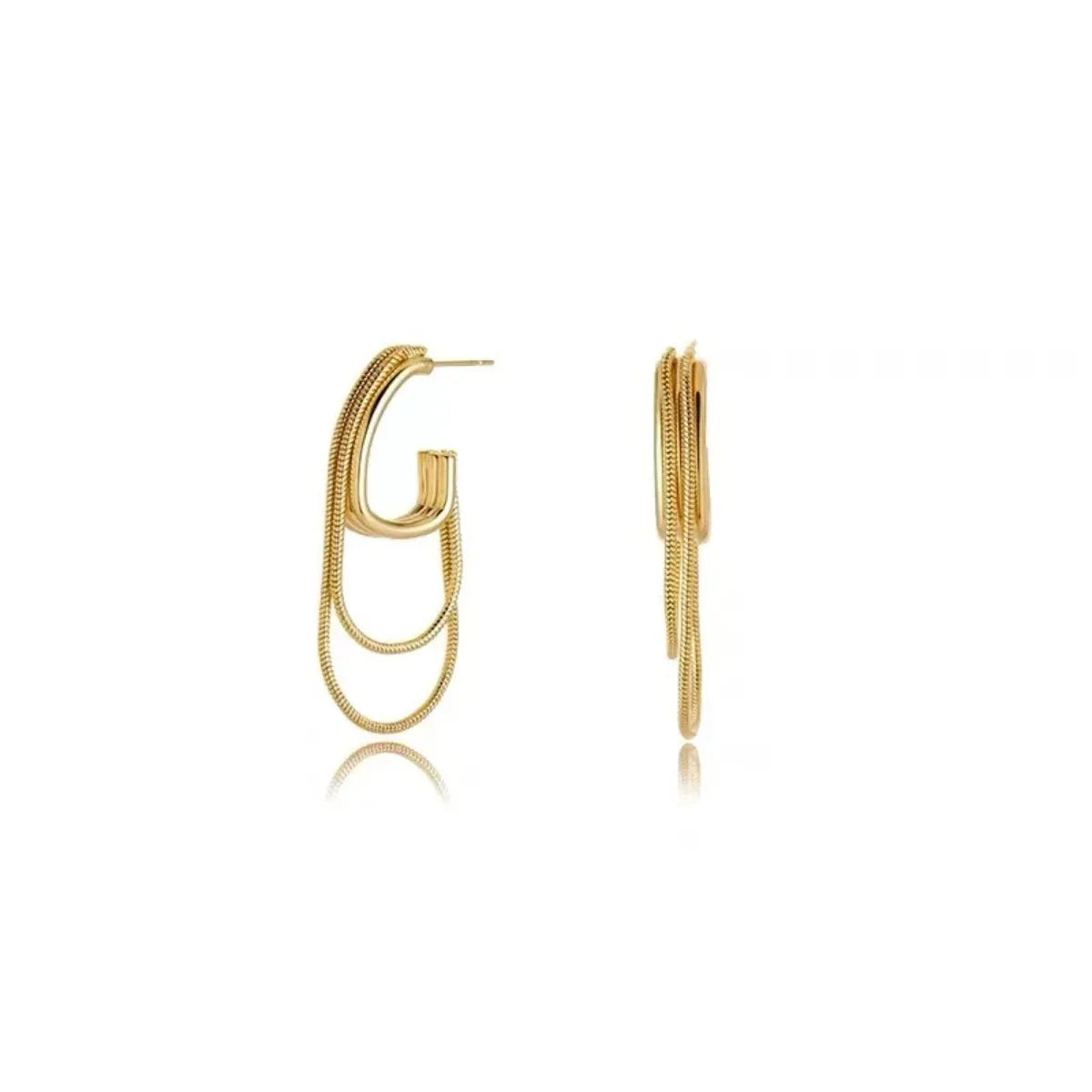 Elegant Metal Dangle Ear Accessories Luxury Geometric Tassel Earrings New Feminine Wedding Party Jewelry Womens Gift