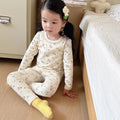 Girls' Floral Pajama Set – Soft Warm 2-Piece Spring & Autumn Baby Sleepwear