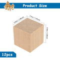 Unfinished Wood Cubes for Crafts | 12pcs 3.5cm Natural Pine Square Blocks | DIY Painting, Decor & Party Projects
