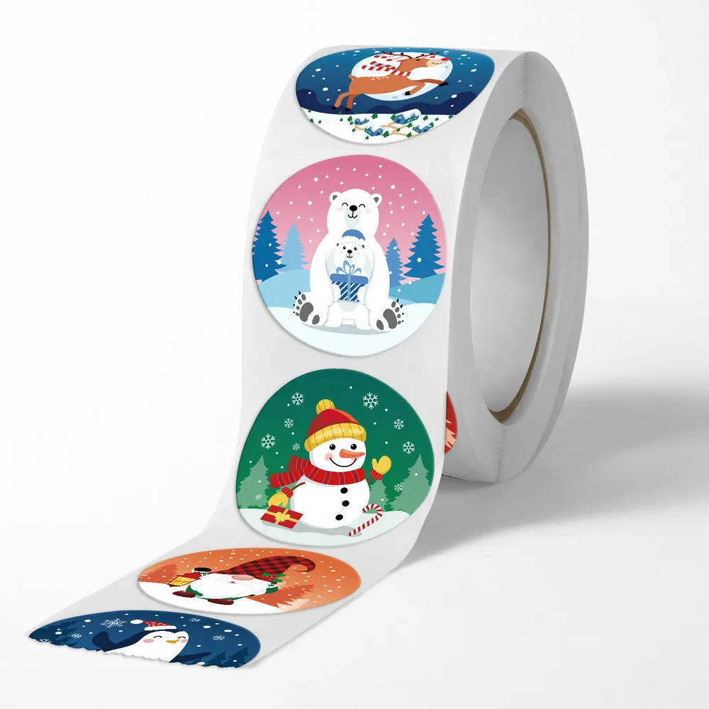 New Christmas stickers high quality self-adhesive gift bags gift boxes birthday tags party stickers Reward Seal sticke