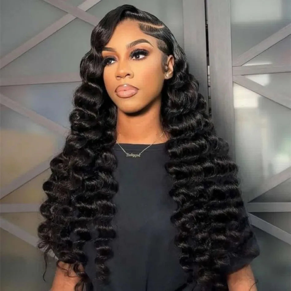 Loose Waves Wig Human Hair Curly Body Wave Human Hair Wigs 13x6 Hd Lace Frontal Wig 250 Density Brazilian With Bleached Knots