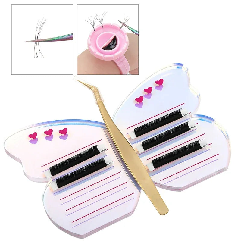 Acrylic Eyelash Extension Tool Grafted Eyelashes Holder Colorful Pallet With Magnetic Suction Scale Plate Lash Makeup Tools