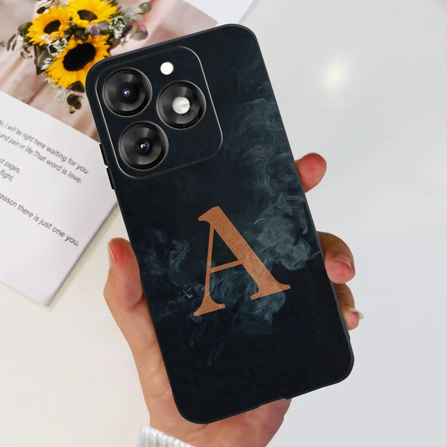 Infinix Smart 8 Phone Case – Soft TPU Silicone Flower & Letter Pattern Cover (6.6")