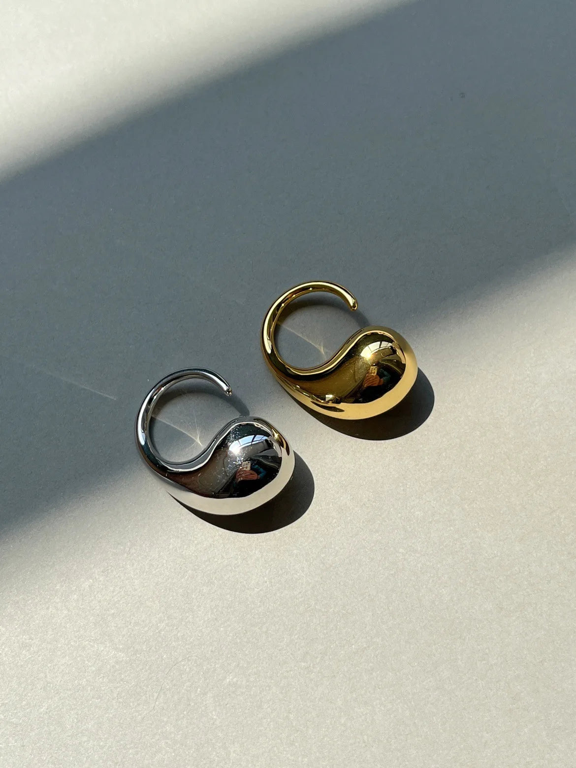 925 Sterling Silver Water Drop Ring For Women Gift Geometric Punk Exaggeration Trend Hiphop Jewelry Accessories Dropshipping