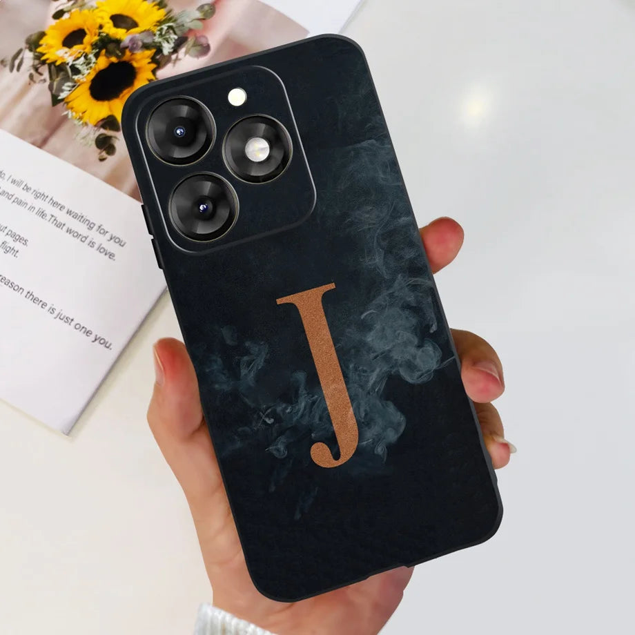 Infinix Smart 8 Phone Case – Soft TPU Silicone Flower & Letter Pattern Cover (6.6")