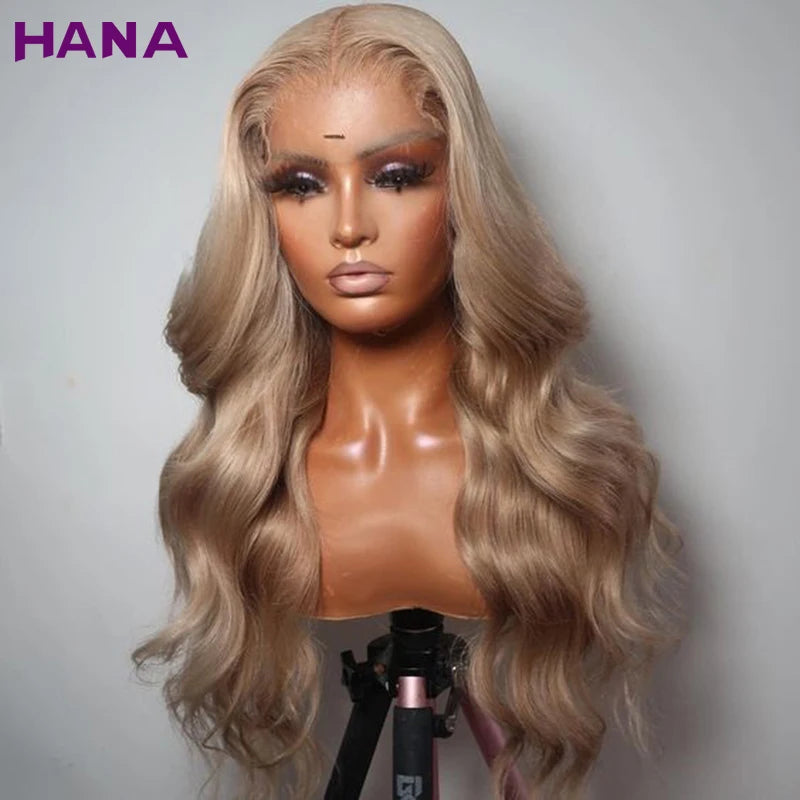 HD 13X4 13X6 Lace Frontal Wig Body Wave Remy Human Hair Wigs For Women Ash Blonde Gray Colored Pre-Plucked 5X5 Lace Closure Wig