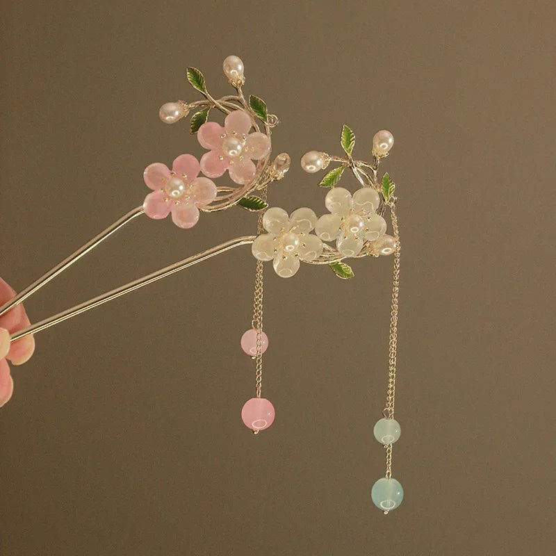 Charm Metal Hairpins Retro Antique Tassel Phoenix Student Pearl Rhinestone Butterfly Hair Stick Jewelry Wedding Hair Accessories