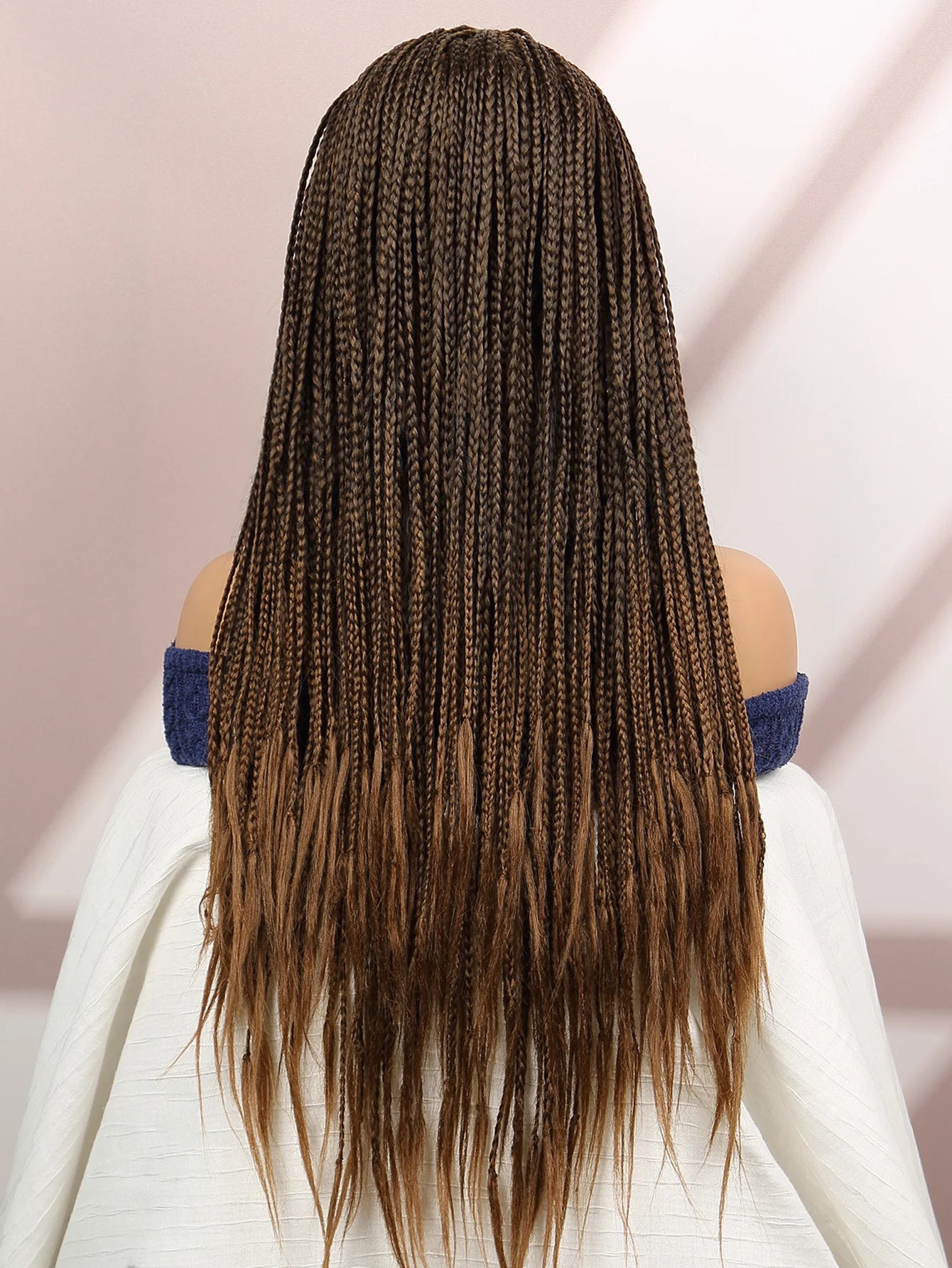Premium Synthetic Braided Wigs Ombre Colors Protective Style Machine Made Braided Wig 32 inch Long Wigs For Black Women
