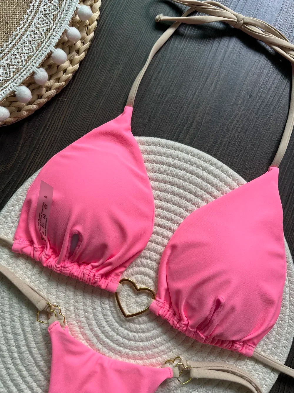 Sexy Halter Solid color Bikini Set Women's Swimsuit Two-piece Triangle Thong Swimwear Bathing Suit Brazilian Biquinis