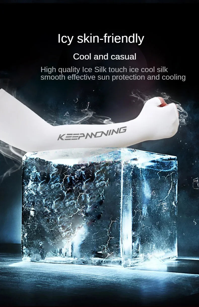 UV Protection Ice Silk Arm Sleeves – Cooling Cycling & Sports Sleeves for Men & Women