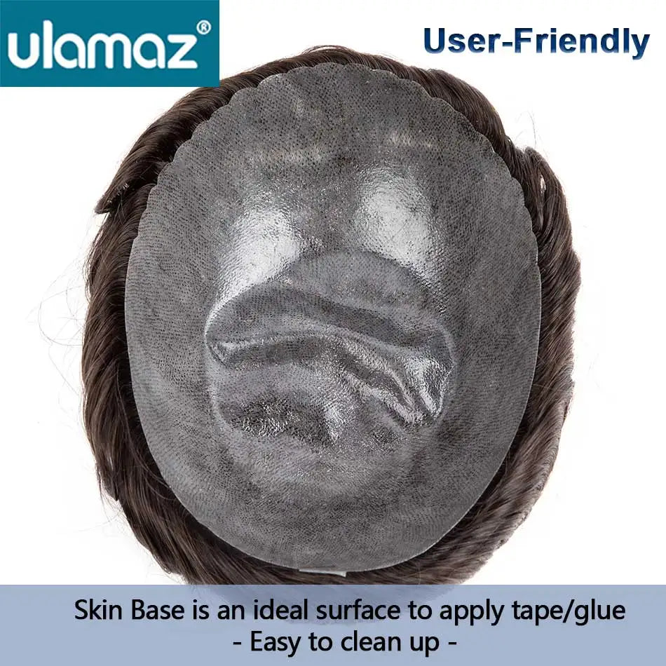 Microskin Hair System for Men | 0.12mm Invisible PU Base | 100% Indian Remy Hair | Knotless Toupee