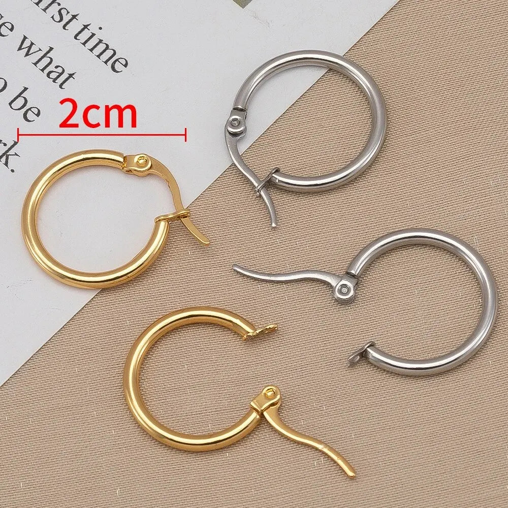 10pcs 20mm Stainless Steel Earrings Open Ear Rings For Jewlery Making DIY Components Accessories