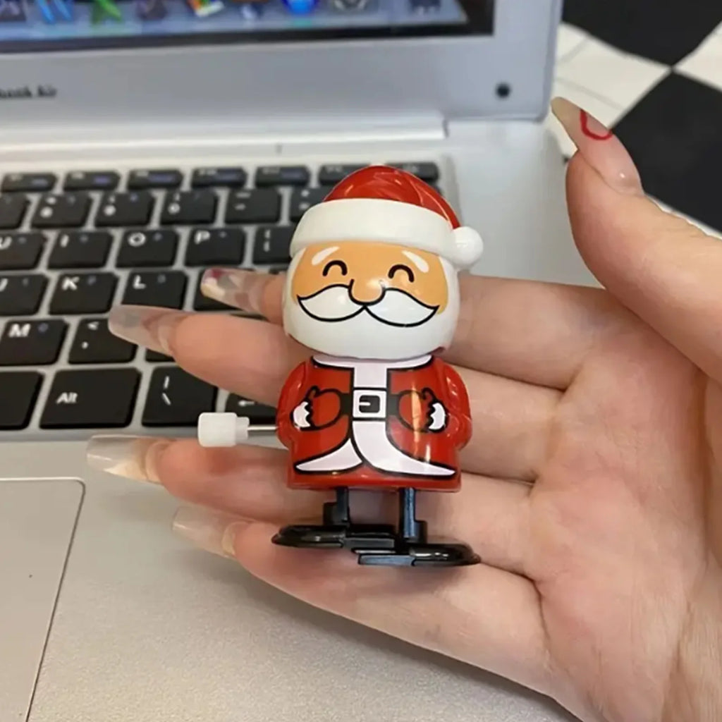 Wind-Up Jumping & Walking Figurines | Santa Claus & Snowman Clockwork Toys | Christmas Party Favors & Home Decor Ornaments