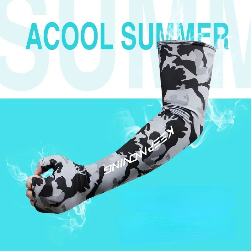 UV Protection Ice Silk Arm Sleeves – Cooling Cycling & Sports Sleeves for Men & Women