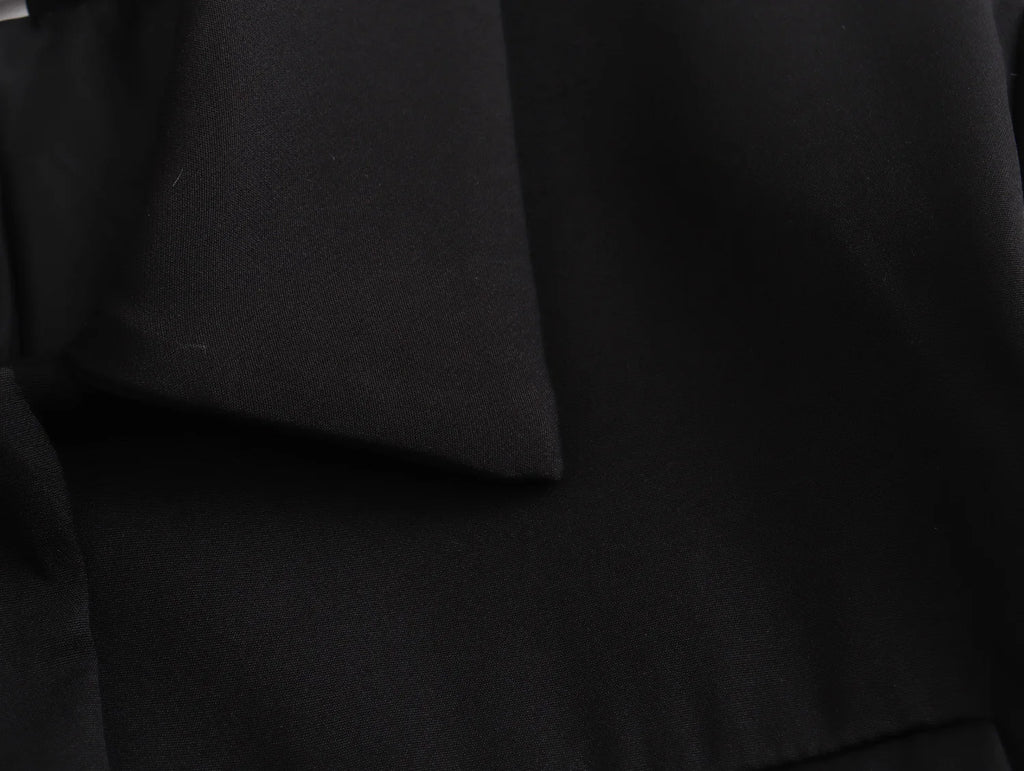 Women's Solid Office Jacket – Long Sleeve Button Coat with Pockets