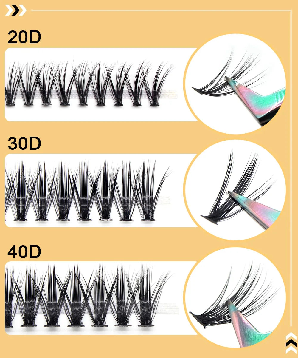 Moonlily Mink Super Cluster Eyelash Extension Natural 3D Russian Volume Faux Eyelashes Individual Lashes Makeup Cilia Cilias