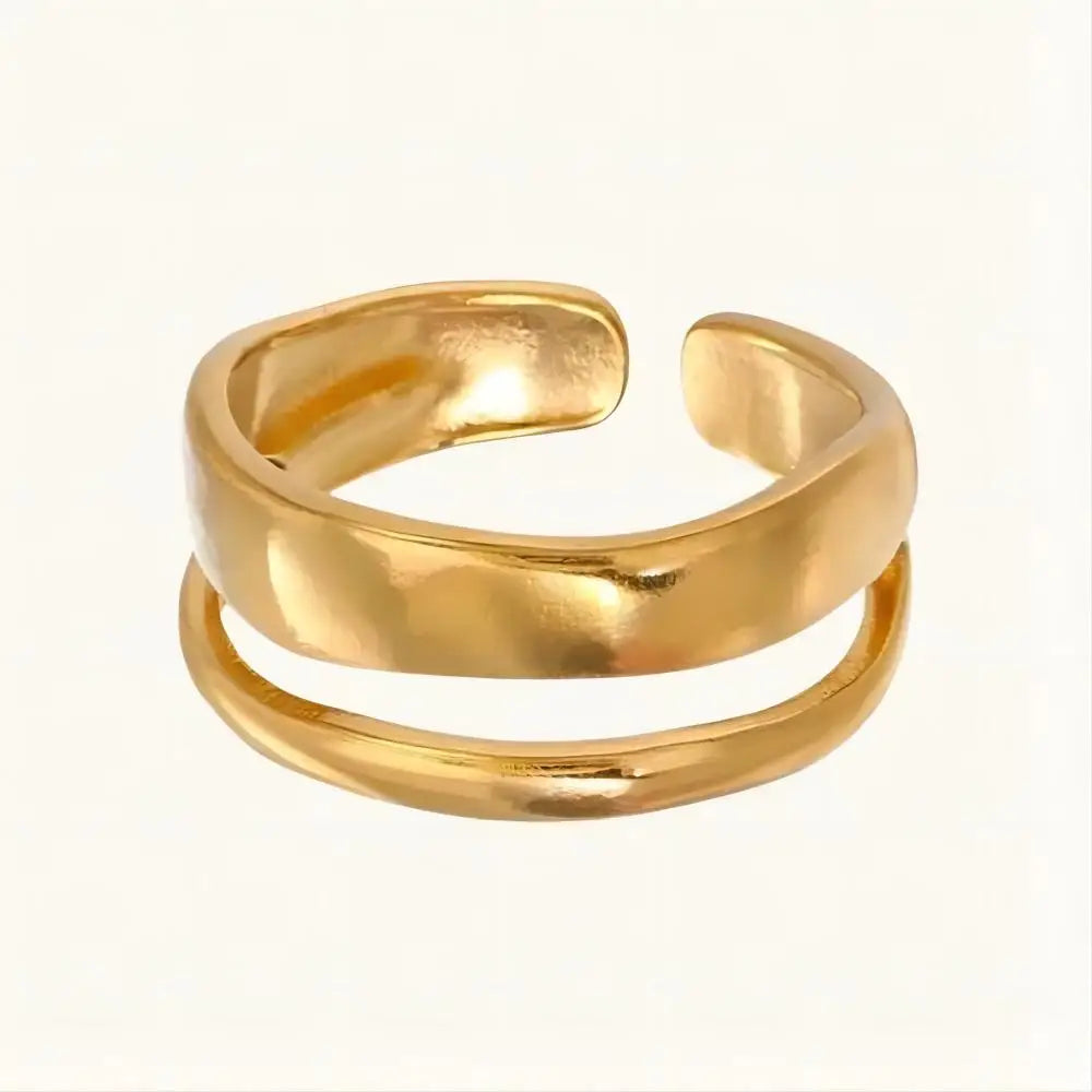 1/3 PCS Stackable Stainless Steels Adjustable Ripple Rings 18K Plated Gold Silver Minimalist Irregular Rings for Women Jewelry