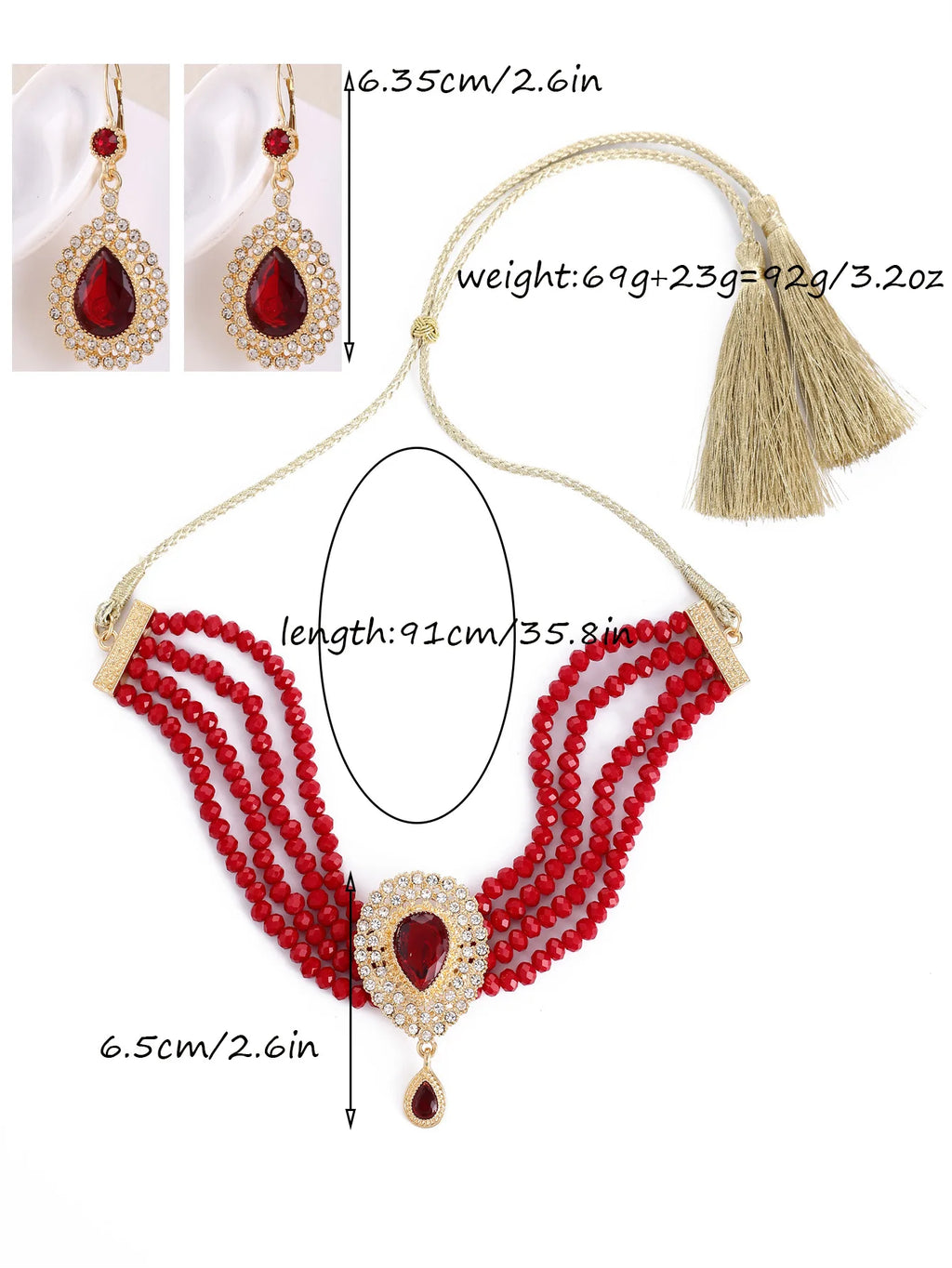 Moroccan Women's Bridal Jewelry Set – Luxurious Traditional Accessories for Weddings & Holiday Gifts