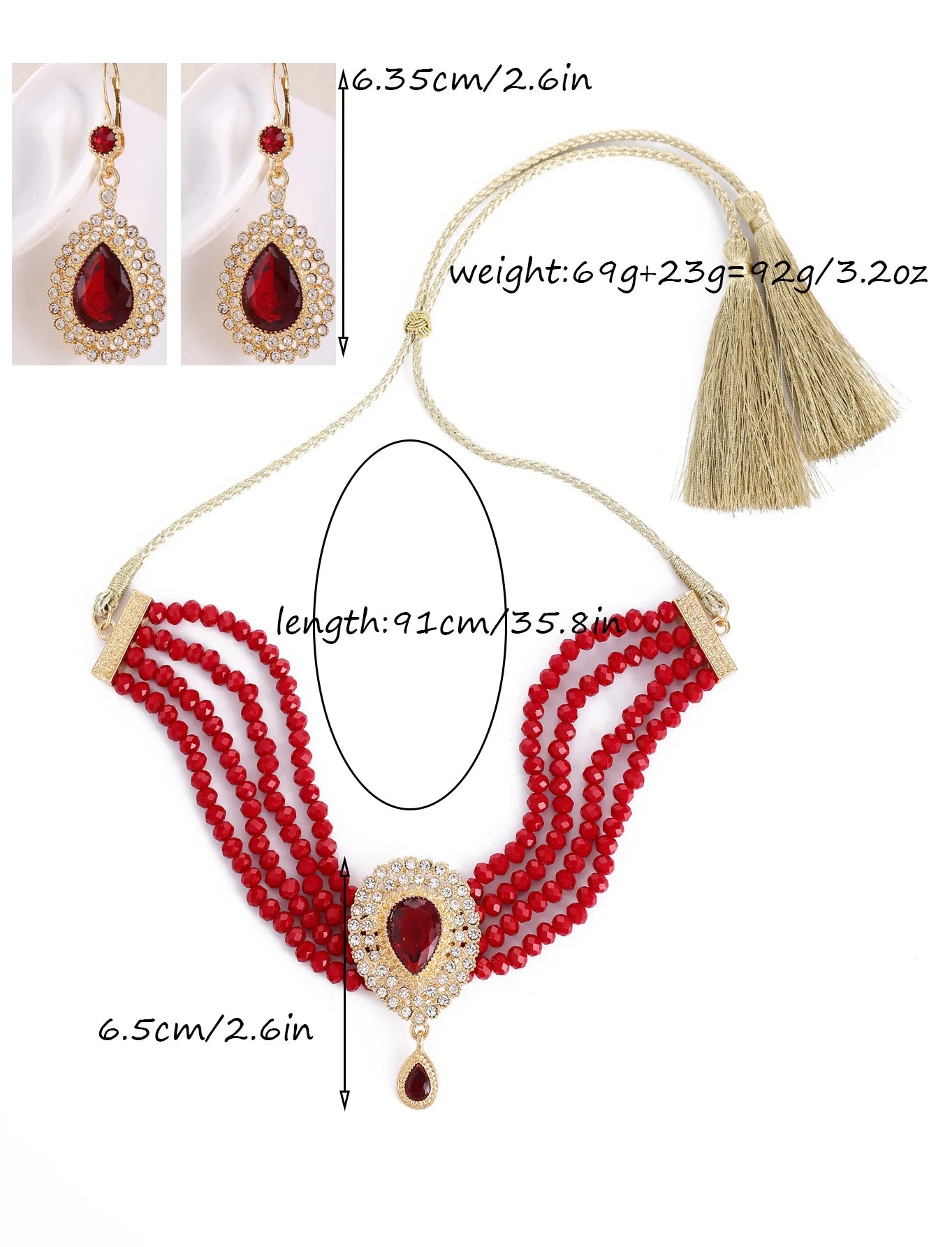 Moroccan Women's Bridal Jewelry Set – Luxurious Traditional Accessories for Weddings & Holiday Gifts