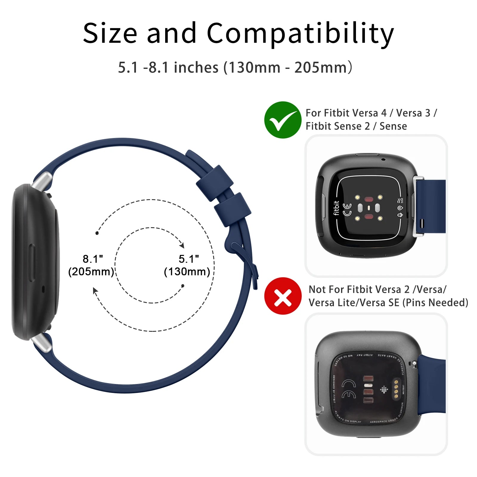 Silicone Strap For Fitbit Versa 3 Versa 4 Watchband Sport Wristband For Fitbit Sense/Sense 2 Bracelet Smartwatch Accessories